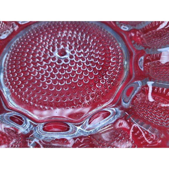 Deviled Egg Relish Platter Set Round Serving Tray 11" Hobnail VTG Indiana Glass - Picture 13 of 15